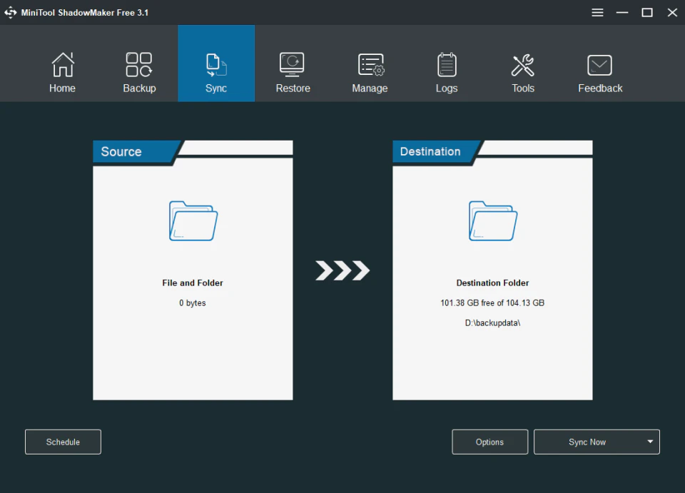screenshot of MiniTool ShadowMaker